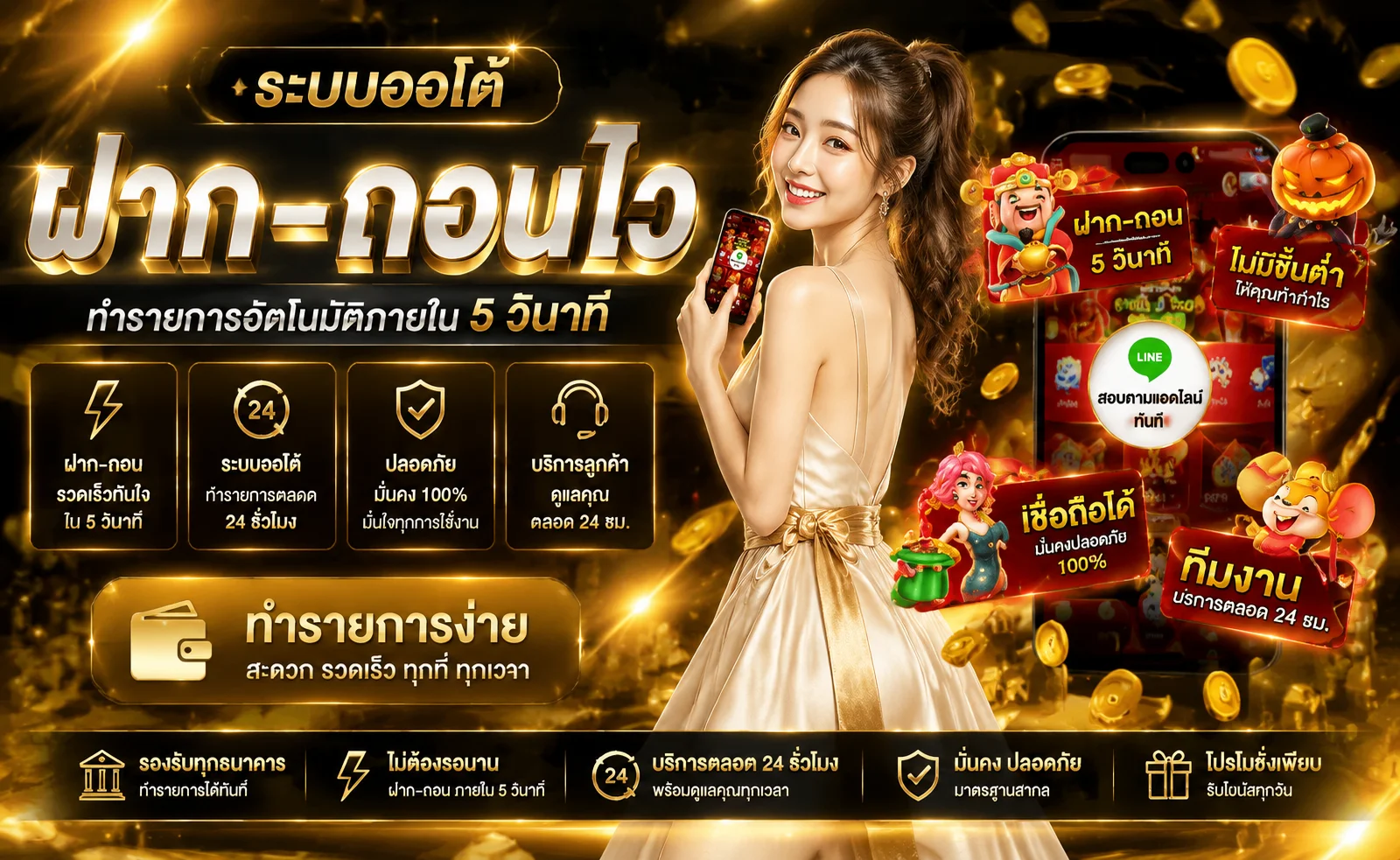 ระบบฝากถอนออโต้ SAFEZONE 888 รวดเร็วภายใน 1 นาที